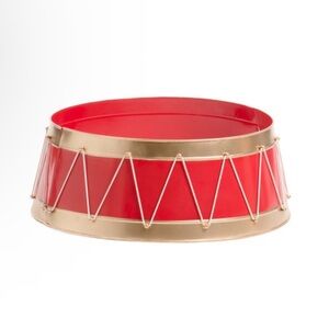 NWT Martha Stewart Drum Tree Collar, 28” x 10” Red and Gold